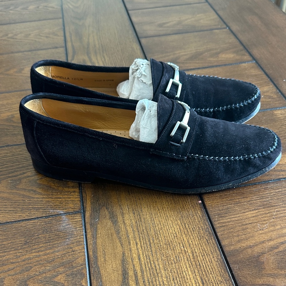 Mezlan Black Suede Bit-Detail Morella Slip-On Loafers - Picture 4 of 7